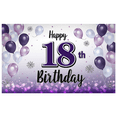 thumbnail image 3 of Yatrandify Purple Balloons Happy Birthday Banner Decorative Design Milestone Celebration Birthday Backdrop for Birthday Party Celebration Indoor Decoration Event, 3 of 8
