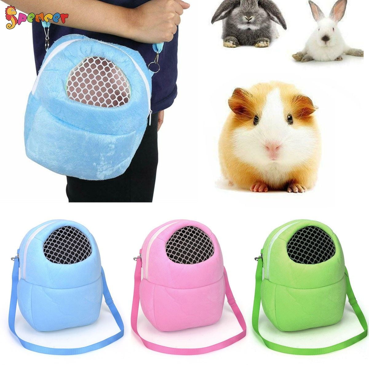 Guinea Pig Hamster Carrier Bag Small Animals Portable Outgoing Travel Bag Adjustable Shoulder Strap and Breathable Carrier Bag for Hedgehog Small Guinea Pig Large:9.45x9.45x5.5in, Coffee