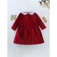 thumbnail image 3 of Seyurigaoka Toddler Girl A-line Dress Casual Lace Patchwork Long Sleeves Princess Party Dress for 3-24M Newborn Baby Kids, 3 of 8