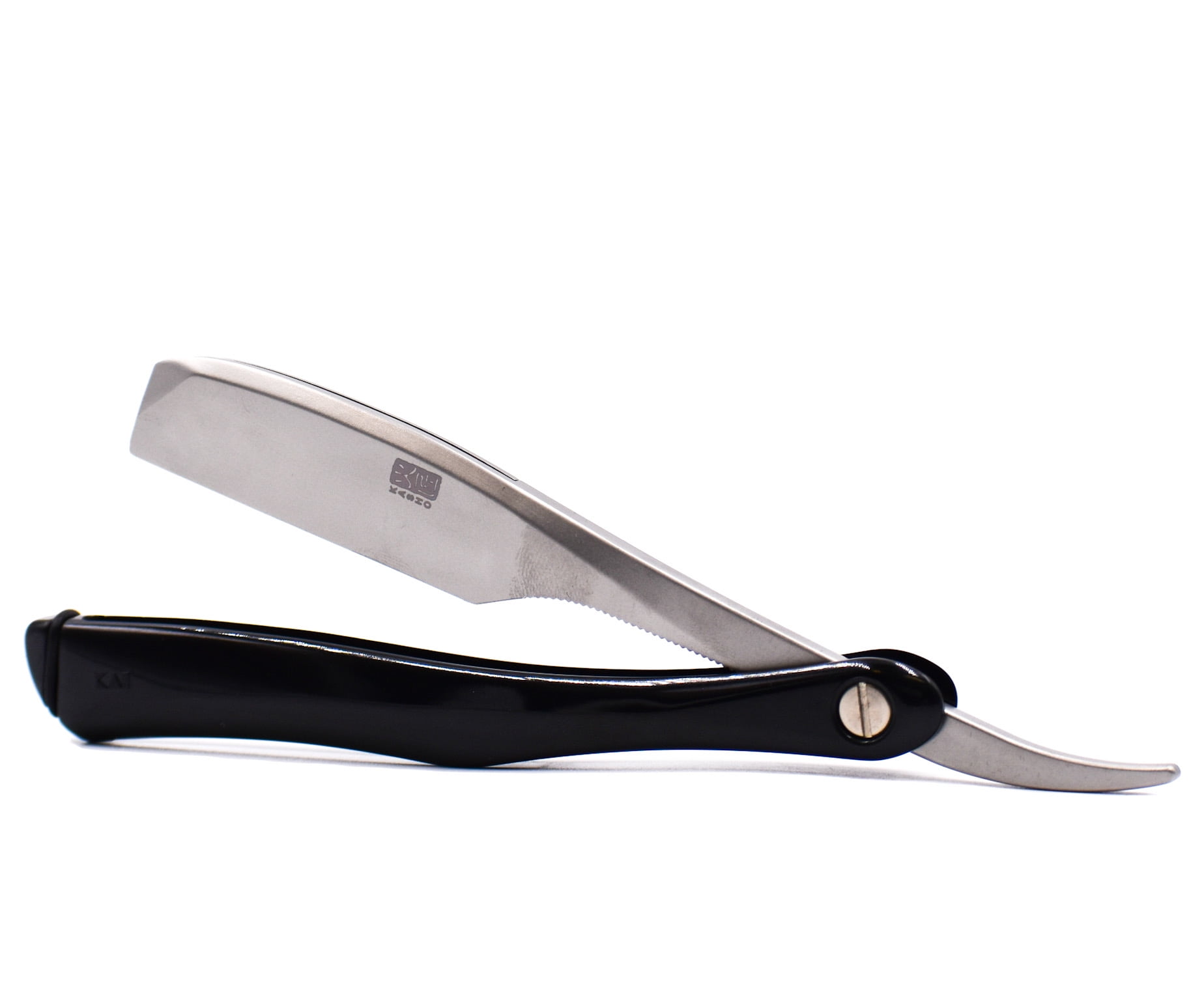 Kai Kasho Captain Japanese Professional Folding Straight Edge Barbering Razor with Leather Case - 20 Kai Captain Titan Blades Included