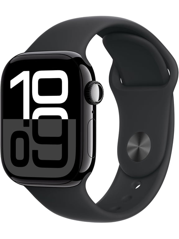 Pre-Owned Apple Watch Series 10 (GPS+Cellular) 42mm Aluminum Jet Black Black Sport Band - S/M Good