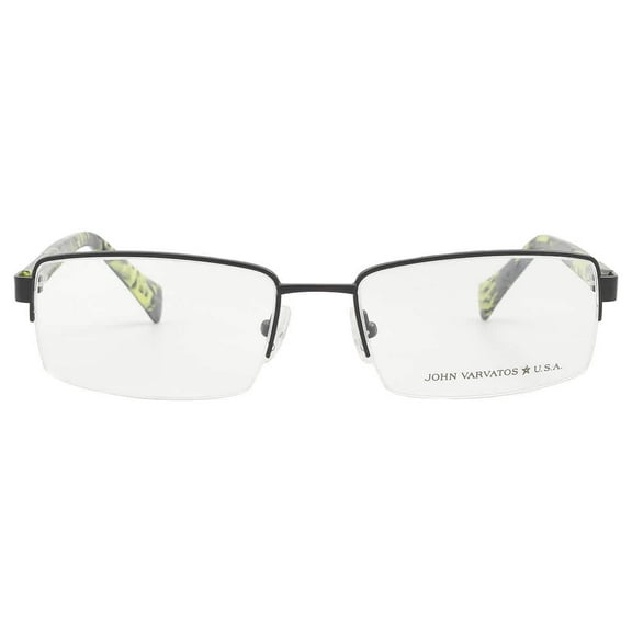 John Varvatos VJVC006 New Matte Black Men's Rectangular Eyeglasses with case