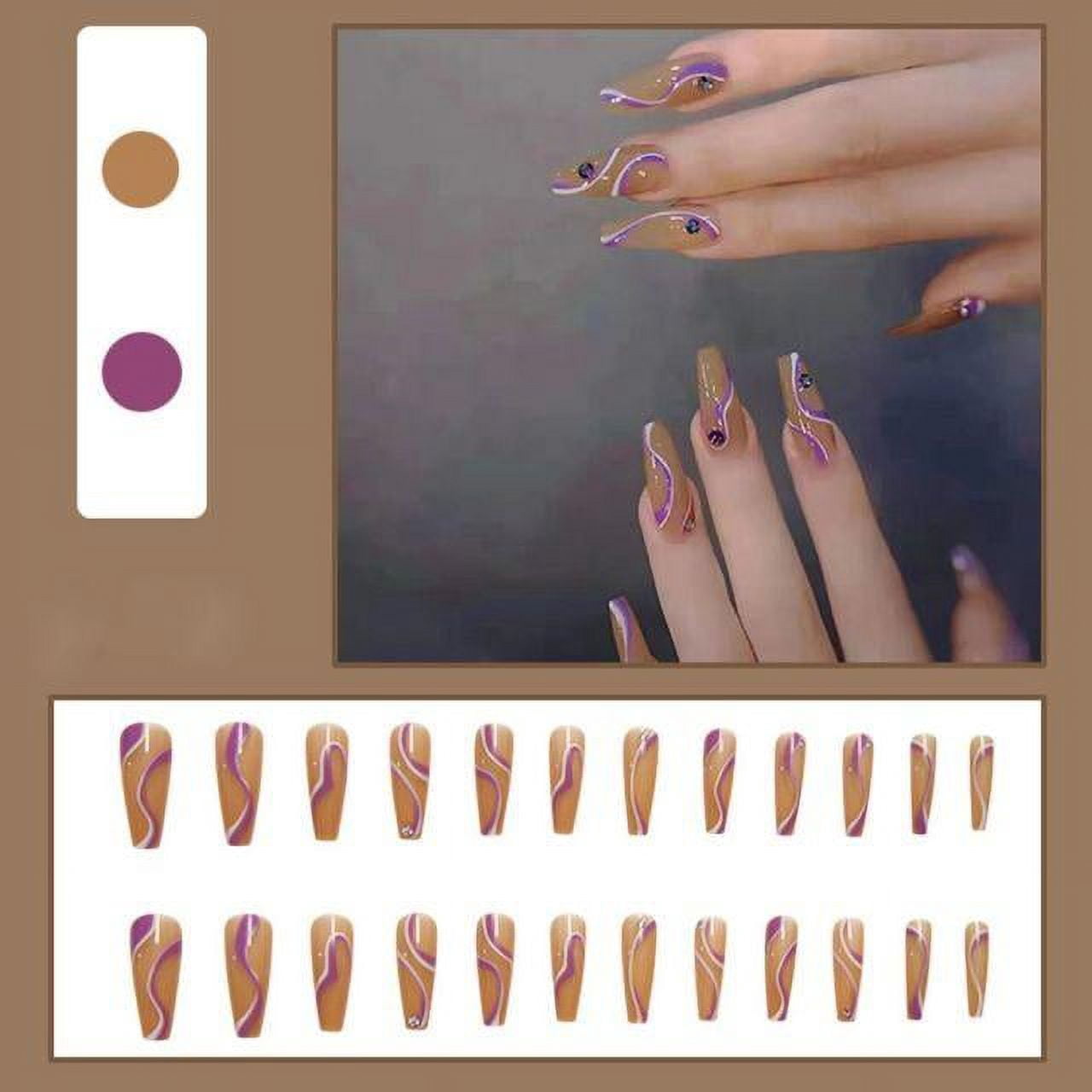 Ballerina Long Coffin Fake Nails