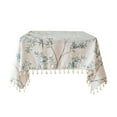 thumbnail image 2 of Euaioeiu Elegant Jacquard Tablecloth with Tassel Floral Birds Print, Waterproof Stain-Resistant Polyester Fabric, 53x39 Inches Rectangular Table Cover for Dining Room Kitchen Party Wedding Decoration, 2 of 6
