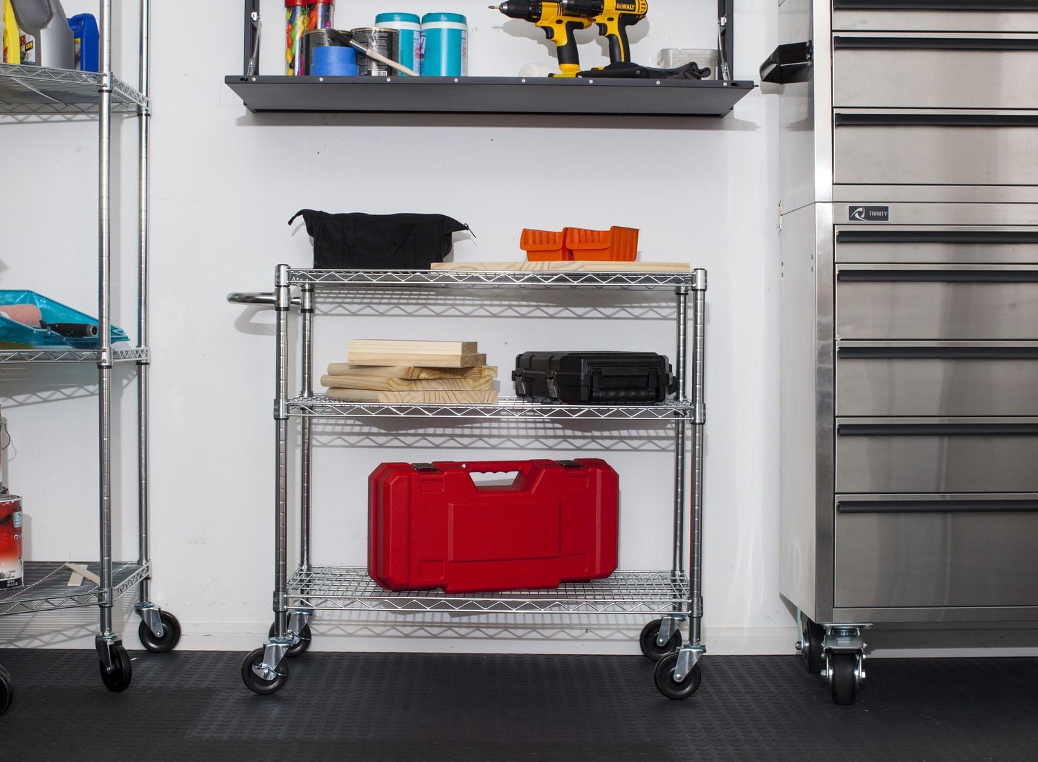 TRINITY EcoStorage™ 3‐Tier Cart | 40.5” X 18” X 36” | Nsf | Chrome