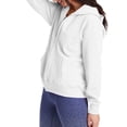 thumbnail image 4 of Sudadera con capucha y cierre completo Ecosmart para mujer Hanes, blanca, talla M, 4 of 4
