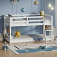 thumbnail image 2 of Full Size House Floor Bed with Window and Small Shelf, Solid Wood with House-shaped Roof, No Box Spring Needed, White​, 2 of 9