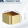 thumbnail image 2 of Uxcell 2 Pcs Cubierta de Pata de Mueble de Latón, 1.65 x 1.77 x 1.18 Pulgadas, Cubiertas de Pata en Forma de U Doradas para Proteger el Suelo de Sillas, Mesas, Sofás, Camas, 2 of 6