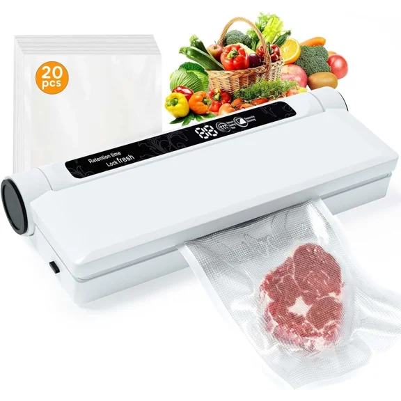 LUOLAX Commercial Vacuum Sealer Machine Seal a Meal Food Saver System With 20 Free Bags