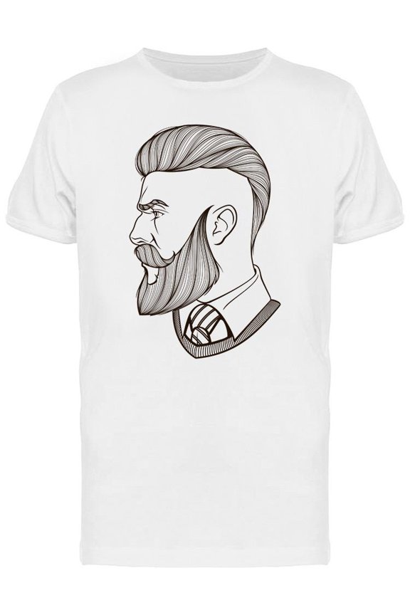 Bearded Man Side View Design T-Shirt Men -Image by Shutterstock, Male Large