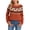 670 Orange, variant on Women's Halloween Fair Isle Sweater - Vintage Bat Pattern Brown Knit Pullover, Cozy Fall & Spooky Season Outfit