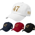 thumbnail image 4 of Embroidered 47 Baseball Hat Breathable Polyester Adjustable Fit Unisex Hat for Outdoor Sports, 4 of 8