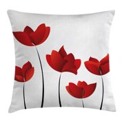 Floral Throw Pillow Cushion Cover, Valentines Inspired Exquisite Rose Petals Vivid Blossoms