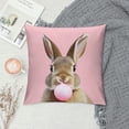 thumbnail image 2 of Leisuo Pink Animal Bunny Gum Decorative Throw Pillow Case Decorative Cushion Cover Standard Square white, 2 of 5