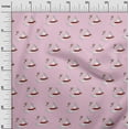 thumbnail image 2 of oneOone Cotton Cambric Blush Pink Fabric White Bird Dress Material Fabric Print Fabric By The Yard 56 Inch Wide, 2 of 4