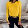 thumbnail image 3 of Vedolay Fall Sweaters Women's 2023 Long Sleeve Neck Oversized Pullover Sweater Knit Tops,Yellow S, 3 of 4