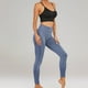 thumbnail image 3 of MKLEKYY Leggings deportivos para mujer, pantalones ajustados de cintura alta para fitness, nuevos pantalones deportivos para correr, pantalones de yoga sin costuras color melocotón, 3 of 4