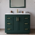 thumbnail image 2 of Wyndham Collection Miranda 42" Carrara&Wood Single Bathroom Vanity in Green/Gold, 2 of 6