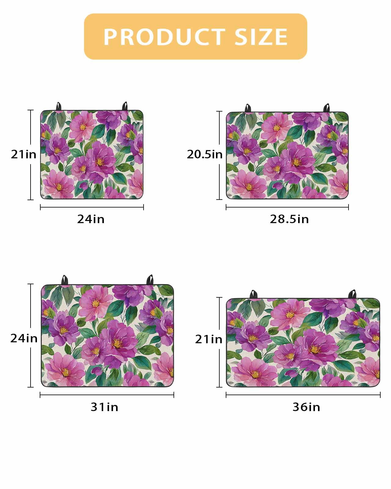 Large Induction Cooktop Protector Mat Purple Flowers Stove Top Covers for Electric Stove, Spring Watercolor Floral Leaves Botanical Beige Decorative Stove Burner Cover Mats, Glass Top Stove Cover