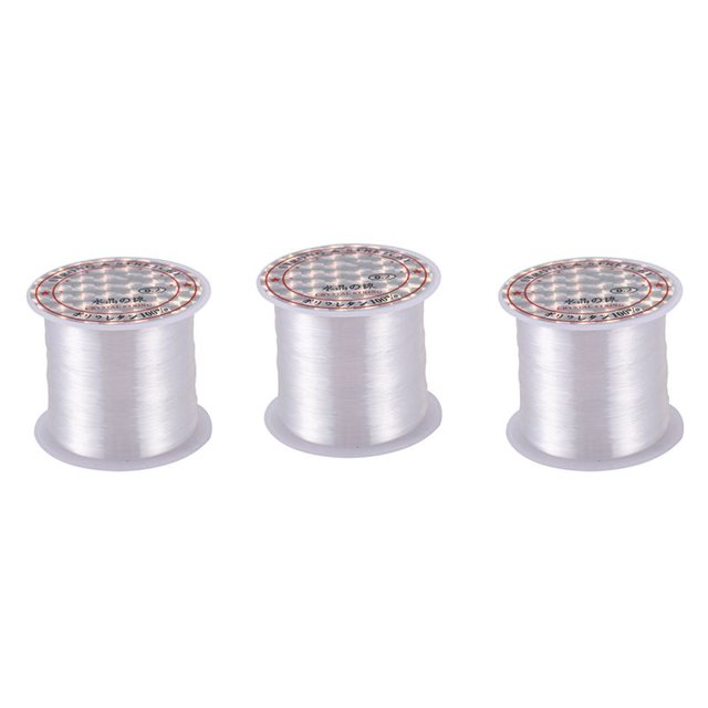 3X 0,2 mm Diametro Cuerda de Cuentas Carrete de Pesca Pescar de Nylon