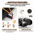 thumbnail image 4 of Dual Motorcycle Hitch Carrier 600LBS,Steel Dirt Bike Hitch Hauler Dirtbike Hitch Carrier,Steel Motorcycle Carrier for Cars/SUVs/Trucks,Dirt Bike Rack with Ratchet Straps and Stabilizer, 4 of 7