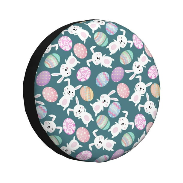 Balery Cute Rabbit Easter Cubiertas para Neumáticos - Protector Resistente para Neumáticos de Camioneta, SUV, Remolque, Camper y RV-16 inch