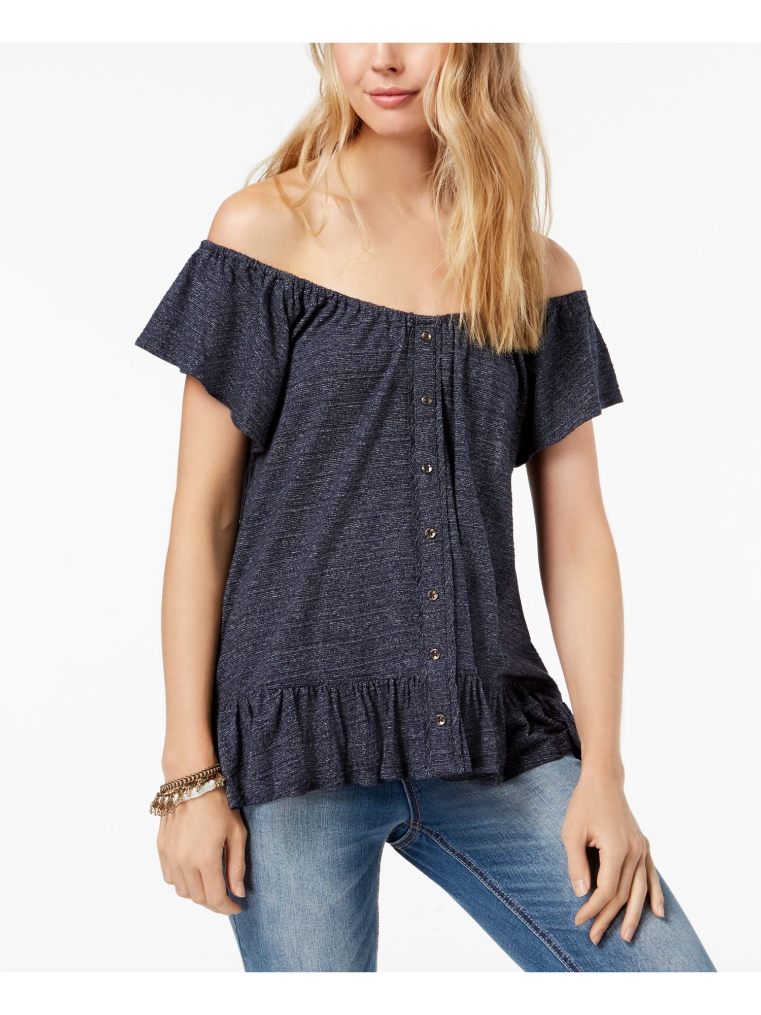 LUCKY BRAND Womens Navy Cotton Short 