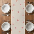 thumbnail image 6 of Valentine's Day Table Runner - 70 Inch Long, Kitchen Dining Table Runner Dresser Scarves, Cute Dog Love Balloon Rose Rustic Beige Farmhouse Decor for Coffee Tables Wedding Party Banquet, 6 of 8