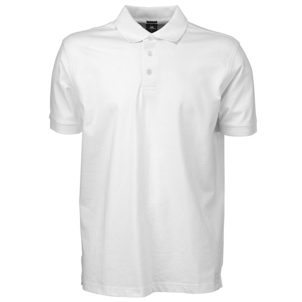 Tee Jays - Polo elastico de manga corta para caballero/hombre de primera Modelo Luxury Stretch- Verano/ Vacaciones (Blanco)