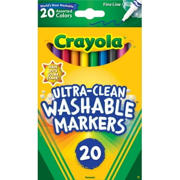 Crayola Ultra-Clean Washable Fine Line Markers, 20 Ct, School Supplies, Classroom Supplies for Teachers
