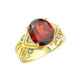 thumbnail image 4 of RYLOS Rings for Women 14K Yellow Gold Ring 12X10MM Gemstone &  Diamonds Great Ring for Middle or Pointer Finger January Garnet Jewelry Size 9, 4 of 8