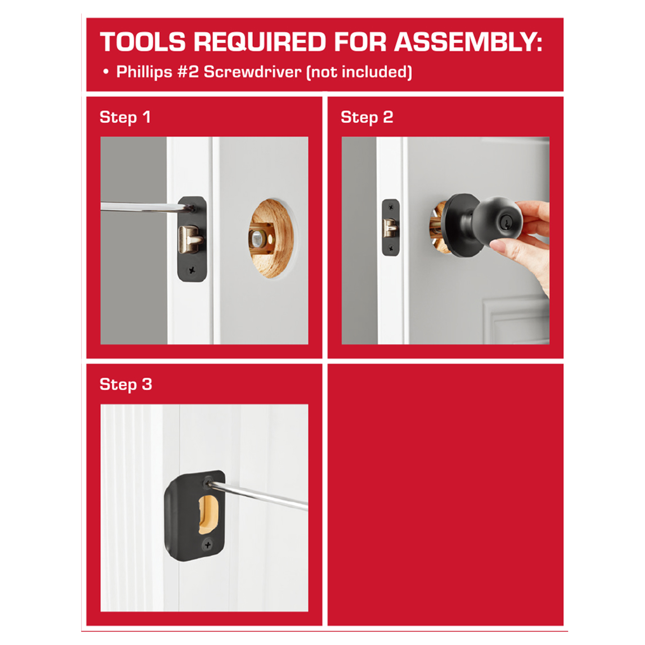 Hyper Tough Keyed Entry Ball Doorknob, Matte Black photo 4