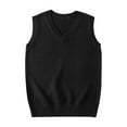 thumbnail image 4 of Sakmal Cute Fall Sweaters for Women Oversized Pullover Black Sweater Vest Solid Loose V Neck Sleeveless Sweaters for Women, 4 of 4