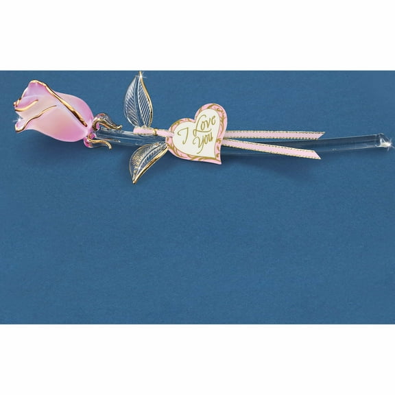 Fashion Rose - Blush/Gold I Love You Glass Figurine (6.5 X 3.88) Made In China -Jewelry By Sweet Pea
