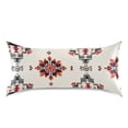 thumbnail image 3 of Beige Background with Black Red Geometric Pattern Satin Pillowcase Envelope Design Pillow Covers 1 Pack Queen Size 20" x 30", 3 of 9