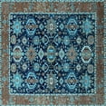 thumbnail image 1 of Ahgly Company Indoor Square Oriental Light Blue Industrial Area Rugs, 5' Square, 1 of 4