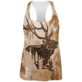 thumbnail image 1 of Distressed Brown Elk Silhouette All Over Womens Work Out Tank Top, 1 of 2