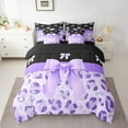 thumbnail image 2 of Castle Fairy Kids Children Cartoon Ribbon Bow-Tie Bedding Comforter Set 7pcs,Bling Purple Glitter Queen Bedding Sets Super Cozy,Animal Leopard Print Queen Sheet Sets,Ultra Soft Home Decor,Reversible, 2 of 8