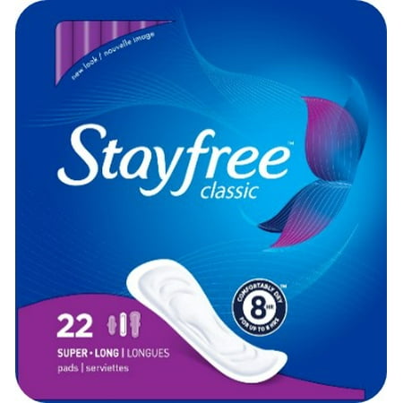 Stayfree Classic Super Long Pads, 22.0 CT