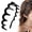 Black Fabric, variant on CXHEGBEJ Zig Zag Headbands For Women Men Plastic Wavy Hair Head Band Comb with Teeth Hair Hoop Accessories for Washing Face and Make-up Yellow-Leopard