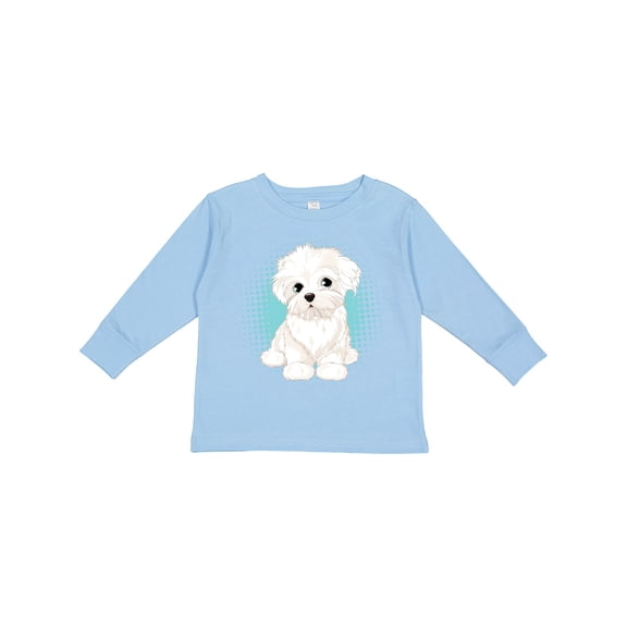 Inktastic Maltese Puppy Dog Boys or Girls Long Sleeve Toddler T-Shirt