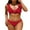Red, variant on Womens Ruffle Bikini Sets Tie Back Two Piece Bathing Suit Push Up Swimsuit