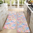thumbnail image 4 of Kitchen Rugs Sets Of 2,Pink Pioneer Flower Pattern Anti Fatigue Kitchen Mat Rugs Non Slip Washable,Decorative Kitchen Floor Mats for Kitchen,Sink,Laundry,17"X47", 4 of 5