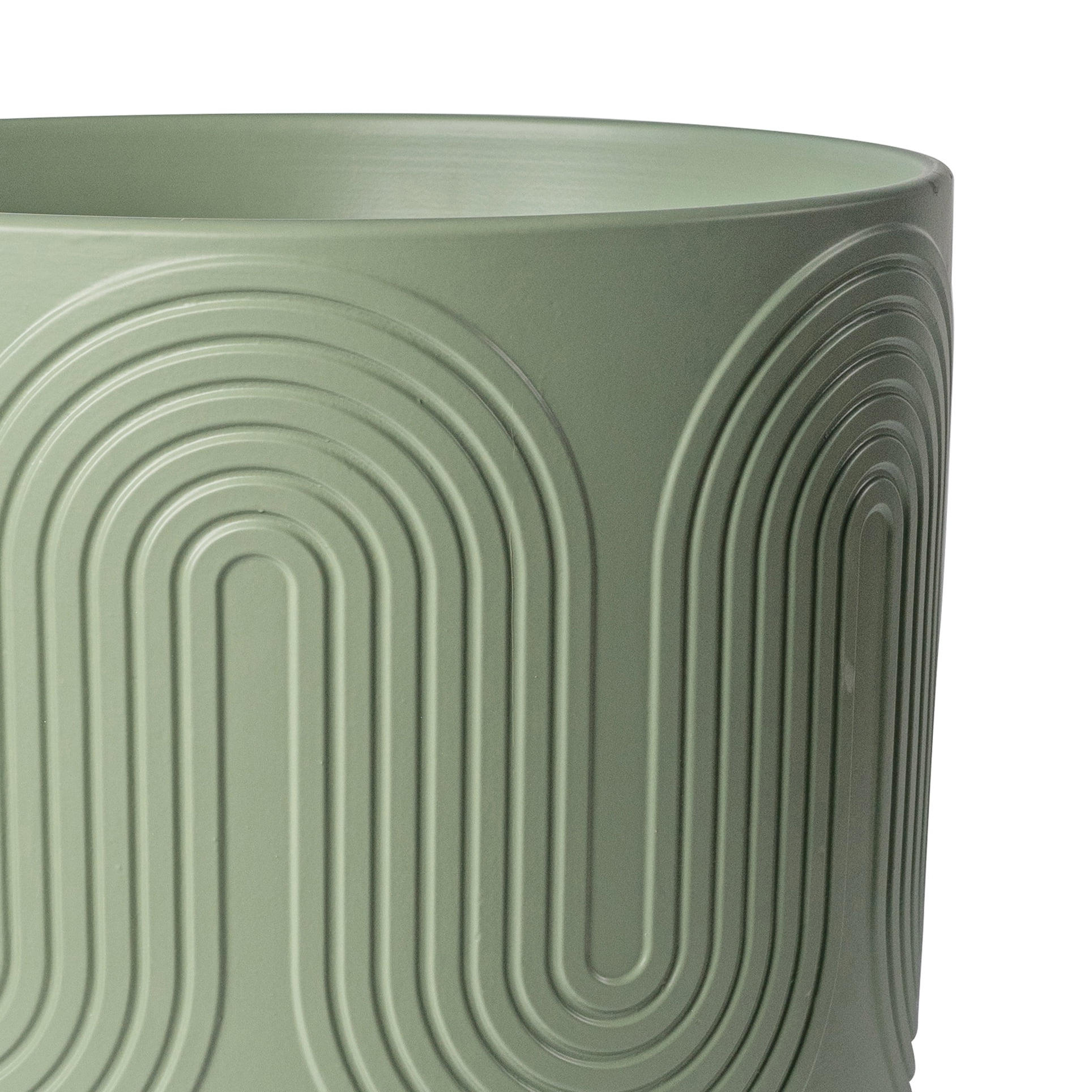 (2 pack) Better Homes & Gardens Pottery 12" Amy Wave Ceramic Planter, Green