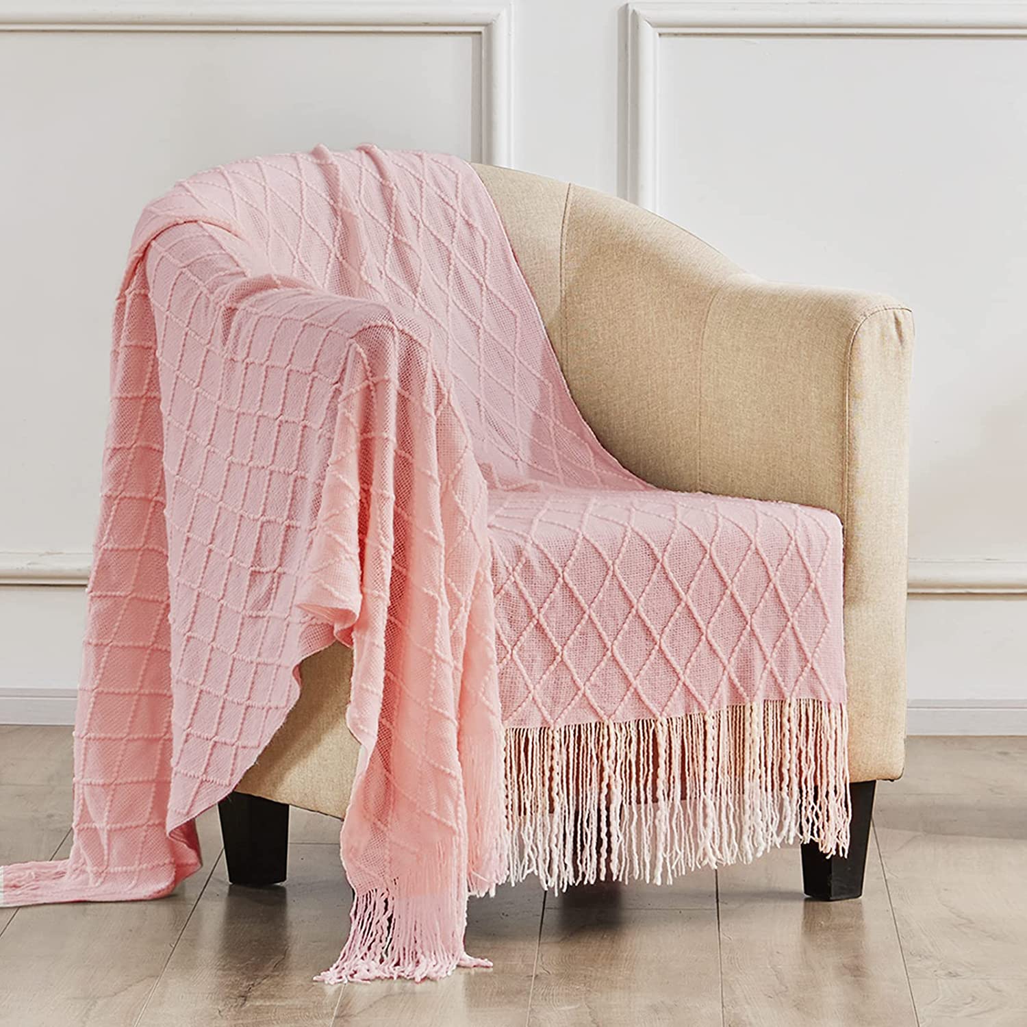 Knitted Throw Blankets for Couch, Sofa and Bed, Lightweight Soft Knit