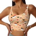 thumbnail image 1 of Fotbe Funny Sushi Sujetador Deportivo Largo sin Aros para Mujer con Almohadillas y Soporte Medio, Transpirable y Absorbente, Camiseta Tipo Chaleco o Tank Top-Large, 1 of 8