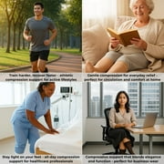 Plus Size Compression Stockings for Women and Men 20-30mmHg Beige, 5X-Large