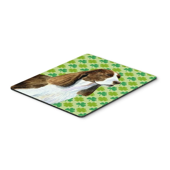 "Springer Spaniel St. Patricks Day Shamrock Portrait Mouse Pad Hot Pad or Trivet"