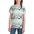 thumbnail image 3 of Wukai Cute Panda Youth Unisex Short Sleeve T-Shirt for Boys, Girls, Teens, and Kids-Large, 3 of 7