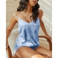 thumbnail image 2 of Ekouaer Satin Pajama Sets for Women 2 Piece Silky Cami Pj Set Soft Nightwear Lingerie Sleepwear Set, 2 of 6